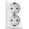 Busch-Jaeger wandcontactdoos met randaarde Safety+ 2-voudig opbouw Balance AP wit (202 EAPBJ-524)