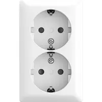 Busch-Jaeger wandcontactdoos met randaarde Safety+ 2-voudig opbouw Balance AP wit (202 EAPBJ-524)