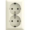 Busch-Jaeger wandcontactdoos met randaarde Safety+ 2-voudig opbouw Balance AP creme (202 EAPBJ-522)