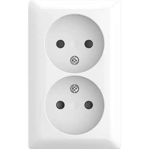 Busch-Jaeger wandcontactdoos zonder randaarde Safety+ 2-voudig opbouw Balance AP wit (202 APBJ-524)