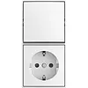 Busch-Jaeger combinatie wisselschakelaar en wandcontactdoos randaarde Safety+ opbouw Balance AP wit (2601/6/20 EAPBJ-524)