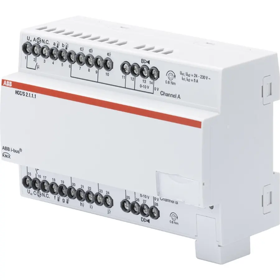 Busch-Jaeger Heating/Cooling Circuit Controller ClimaEco KNX 0-10V 2-voudig MDRC (HCC/S2.1.1.1)