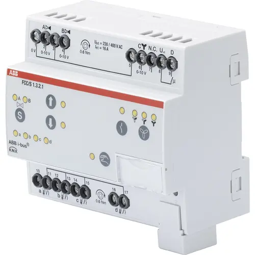 Busch-Jaeger Fan Coil Controller ClimaEco KNX 0-10V 0-10V handbediening MDRC (FCC/S1.3.2.1) Busch-Jaeger Fan Coil Controller ClimaEco KNX 0-10V 0-10V handbediening MDRC (FCC/S1.3.2.1)