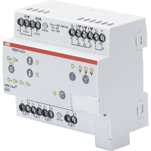 Busch-Jaeger Fan Coil Controller ClimaEco KNX 0-10V 3-stage handbediening MDRC (FCC/S1.2.2.1) Busch-Jaeger Fan Coil Controller ClimaEco KNX 0-10V 3-stage handbediening MDRC (FCC/S1.2.2.1)