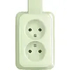 Busch-Jaeger wandcontactdoos 2-voudig randaarde kindveilig K/P-25 opbouw AP plus creme (202 EAPJB)