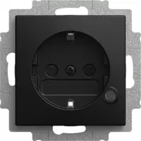 Busch-Jaeger wandcontactdoos randaarde Safety+ met LED-controleverlichting Balance SI zwart mat (20 EUCBL-915)
