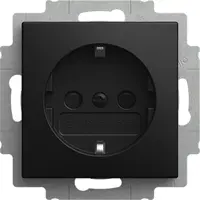 Busch-Jaeger wandcontactdoos randaarde Safety+ met LED-oriëntatieverlichting Balance SI zwart mat (20 EUCBLI-915)