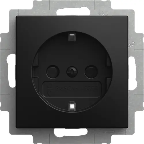 Busch-Jaeger wandcontactdoos randaarde Safety+ met LED-oriëntatieverlichting Balance SI zwart mat (20 EUCBLI-915)