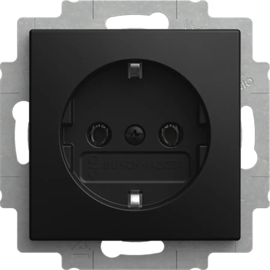 Busch-Jaeger wandcontactdoos randaarde cpl inbouw Balance SI zwart mat (20 EUCR-915)