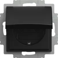 Busch-Jaeger wandcontactdoos randaarde kindveilig kd cpl inbouw Balance SI zwart mat (20 EUKB-915)