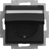 Busch-Jaeger tekstwandcontactdoos randaarde kindveilig kd cpl inbouw Balance SI zwart mat (20 EUKNB-915)