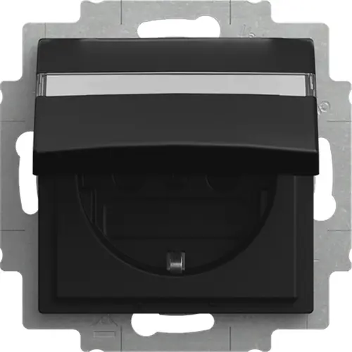 Busch-Jaeger tekstwandcontactdoos randaarde kindveilig kd cpl inbouw Balance SI zwart mat (20 EUKNB-915)