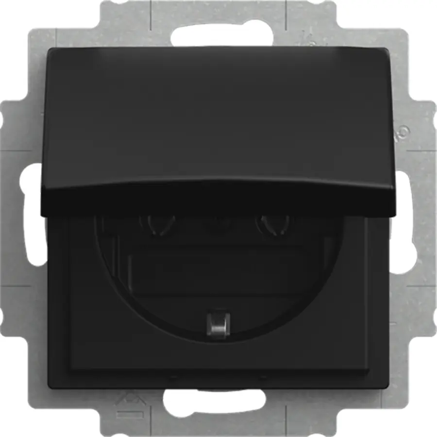 Busch-Jaeger wandcontactdoos randaarde cpl kd inbouw Balance SI zwart mat (20 EUKR-915)