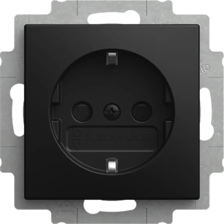 Busch-Jaeger wandcontactdoos randaarde kindveilig cpl inbouw Balance SI zwart mat (20 EURB-915)