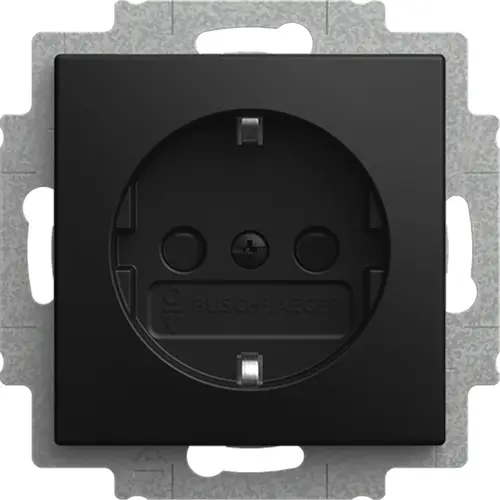 Busch-Jaeger wandcontactdoos randaarde kindveilig cpl schroef inbouw Balance SI zwart mat (23 EUCB-915)