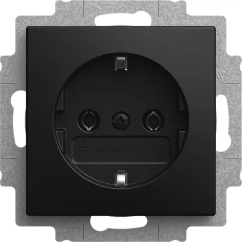 Busch-Jaeger wandcontactdoos randaarde cpl schroef inbouw Balance SI zwart mat (2300 EUC-915)