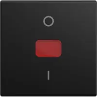 Busch-Jaeger schakelwip met groot rood controlevenster en opdruk 0–1 Balance SI zwart mat (2508-915)