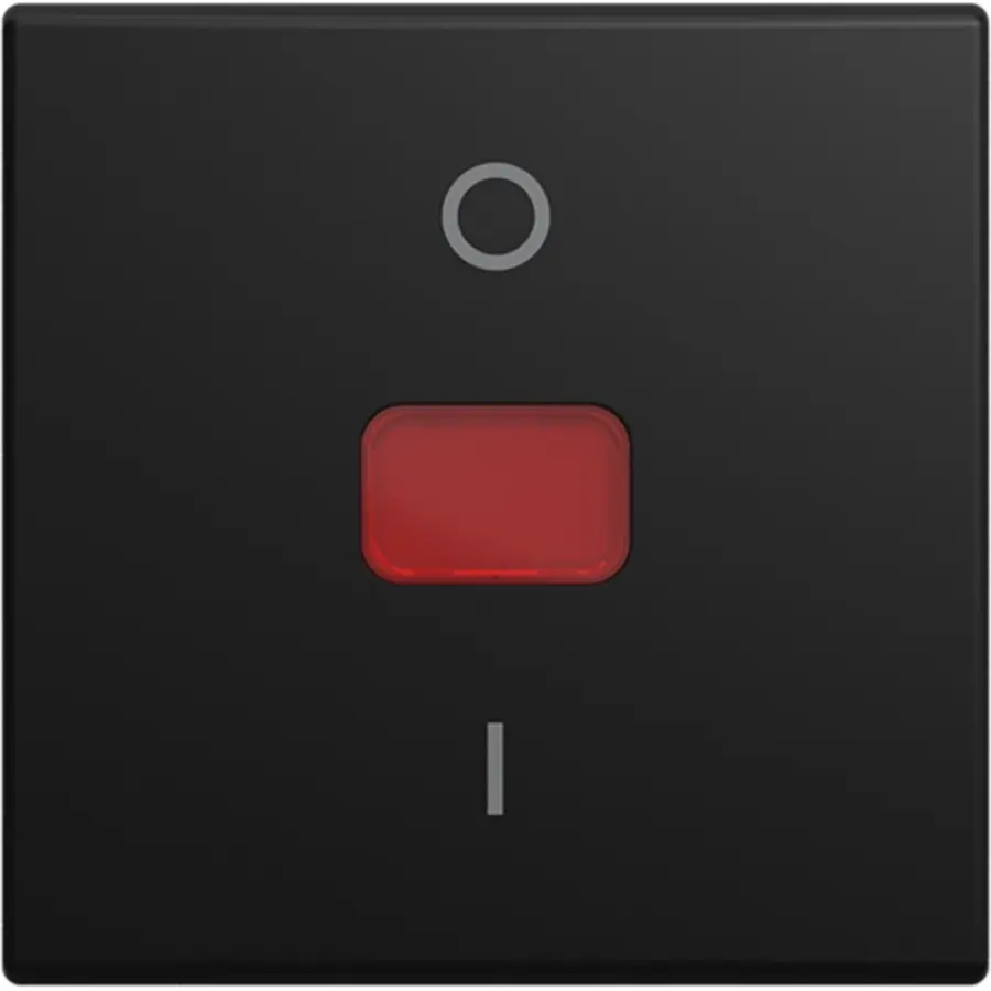 Busch-Jaeger schakelwip met groot rood controlevenster en opdruk 0–1 Balance SI zwart mat (2508-915)