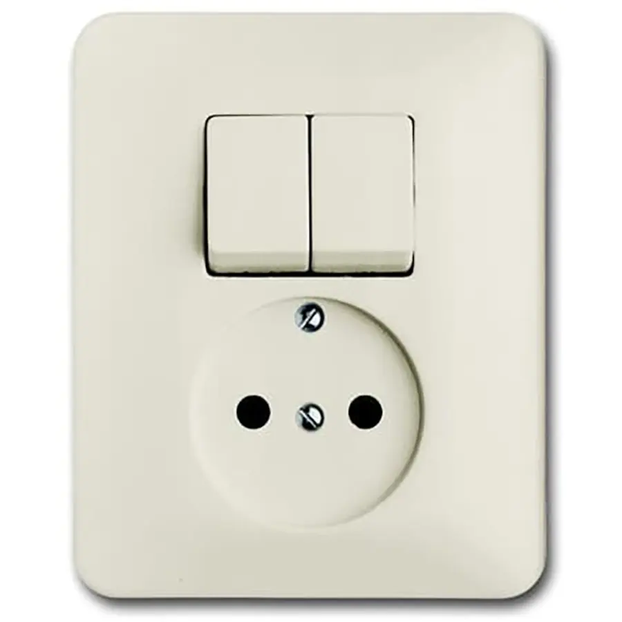 Busch-Jaeger combinatie serieschakelaar/wandcontactdoos zonder randaarde (4310/5 UJ-212-503)