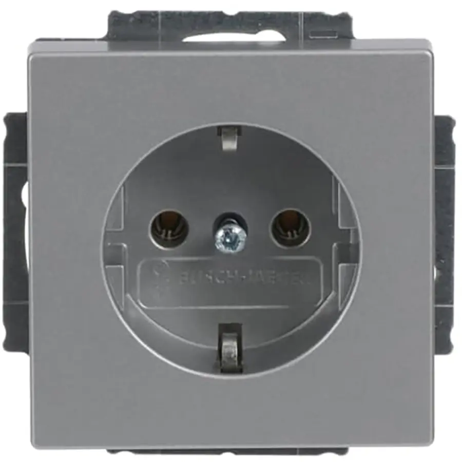 Busch-Jaeger wandcontactdoos randaarde Future Linear aluzilver mat (20 EUC-83)