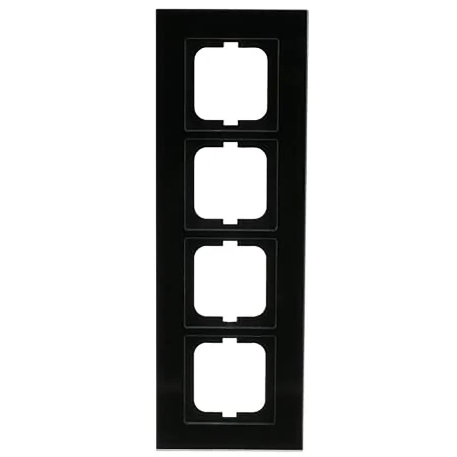 Busch-Jaeger afdekraam 4-voudig Carat zwart glas (1724-825)