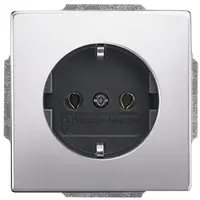 Busch-Jaeger wandcontactdoos randaarde Pure Stainless Steel (20 EUC-866)