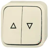 Busch-Jaeger jaloezie-impulsgever 1-polig wip-impulsdrukker opbouw AP plus creme (2621/4 AP/11-503)