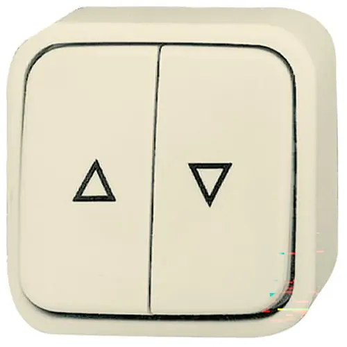 Busch-Jaeger jaloezie-impulsgever 1-polig wip-impulsdrukker opbouw AP plus creme (2621/4 AP/11-503)