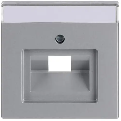 Busch-Jaeger centraalplaat RJ45 wandcontactdoos 1-voudig aluzilver mat (1803-83)