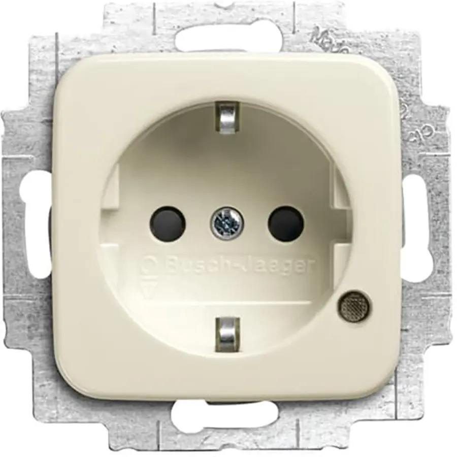 Busch-Jaeger wandcontactdoos randaarde Safety+ met LED-controleverlichting Standaard SI (20 EUCBL-212)