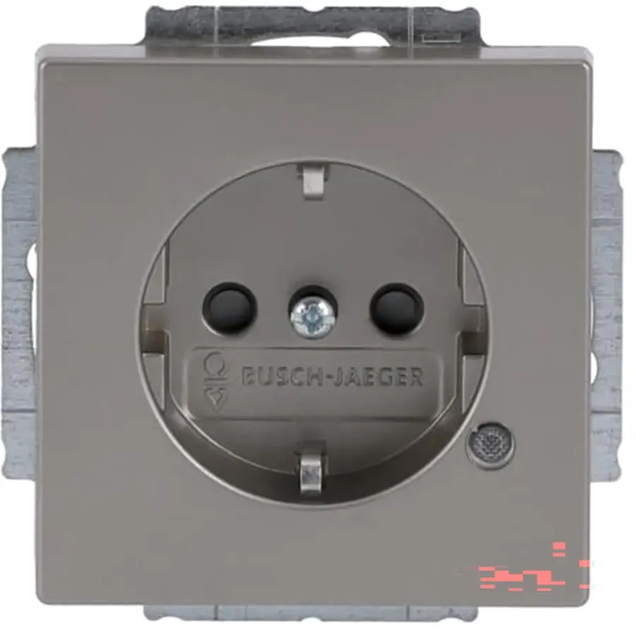 Busch-Jaeger wandcontactdoos randaarde LED-controleverlichting Pure Stainless Steel (20 EUCBL-866)