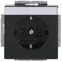 Busch-Jaeger wandcontactdoos randaarde met tekstkader antraciet glans (20 EUN-81)