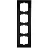 Busch-Jaeger afdekraam 4-voudig Axcent zwart (1724-281) Busch-Jaeger afdekraam 4-voudig Axcent zwart (1724-281)