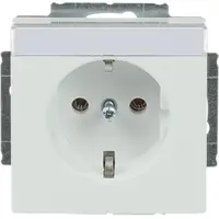 Busch-Jaeger wandcontactdoos randaarde met tekstkader Future Linear studiowit mat (20 EUN-884)