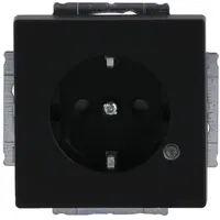 Busch-Jaeger wandcontactdoos randaarde met LED Future Linear zwart mat (20 EUCBL-885)