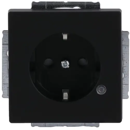 Busch-Jaeger wandcontactdoos randaarde Safety+ met LED-controleverlichting Future Linear zwart mat (20 EUCBL-885)