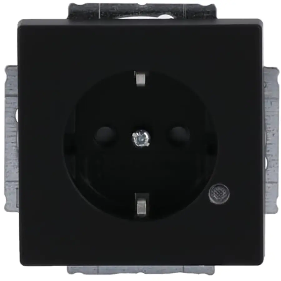 Busch-Jaeger wandcontactdoos randaarde met LED Future Linear zwart mat (20 EUCBL-885)