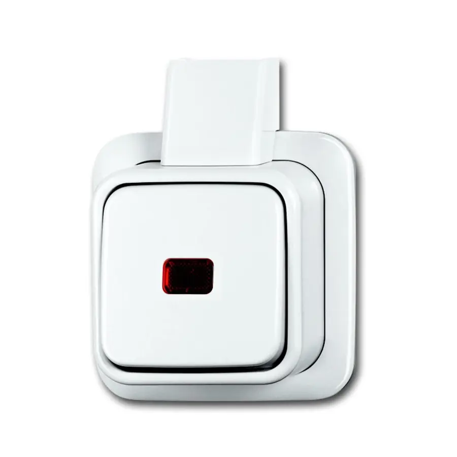 Busch-Jaeger wipschakelaar 1-polig met controlelamp K/P-25 opbouw AP plus wit (2601/6 skapjw)