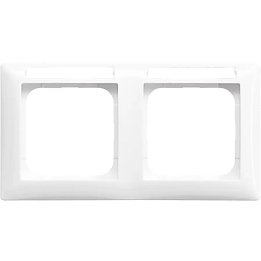 Busch-Jaeger afdekraam horizontaal met tekstkader 2-voudig Balance SI wit glans (1732 NS-914)