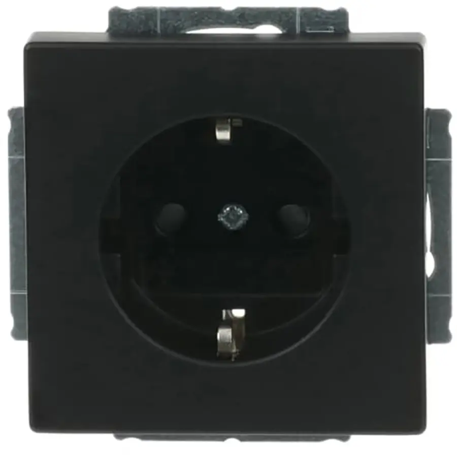 Busch-Jaeger wandcontactdoos randaarde kindveilig schroefklem Future Linear zwart mat (2300 EUCB-885)