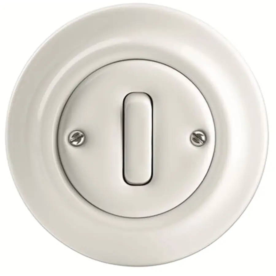 Busch-Jaeger pulsdrukker 1-polig maakcontact met N-klem porselein Decento (2022 UJ-64)