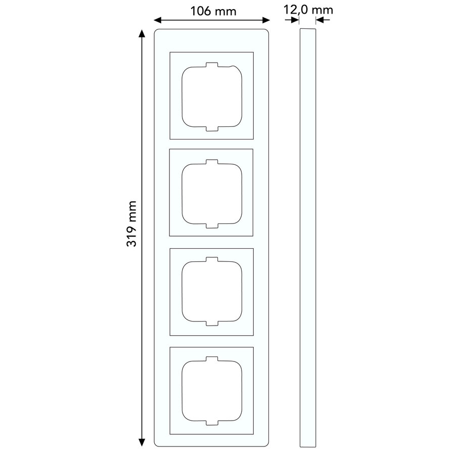 Busch-Jaeger afdekraam 4-voudig Dynasty messing antraciet (1724-835)