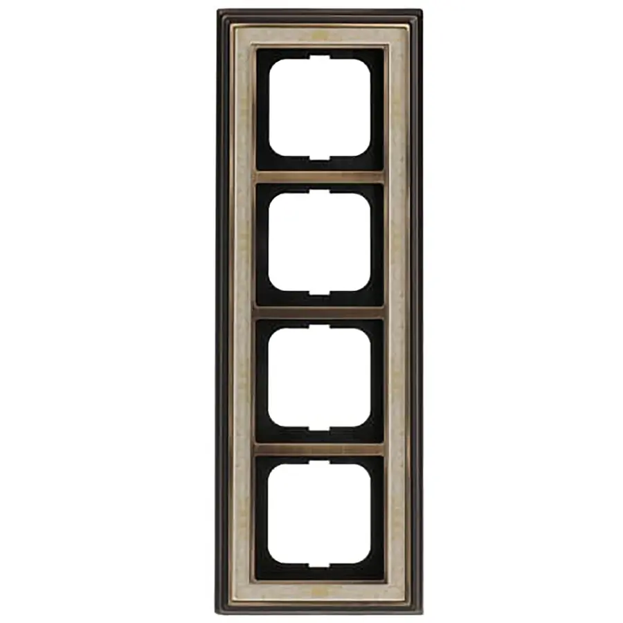 Busch-Jaeger afdekraam 4-voudig Dynasty messing antiek decor creme (1724-846)