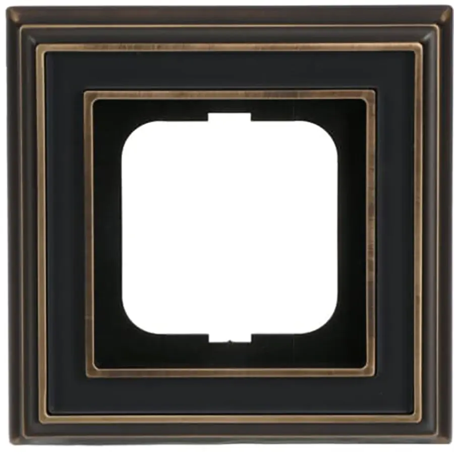 Busch-Jaeger afdekraam 1-voudig Dynasty messing antiek antraciet (1721-845)