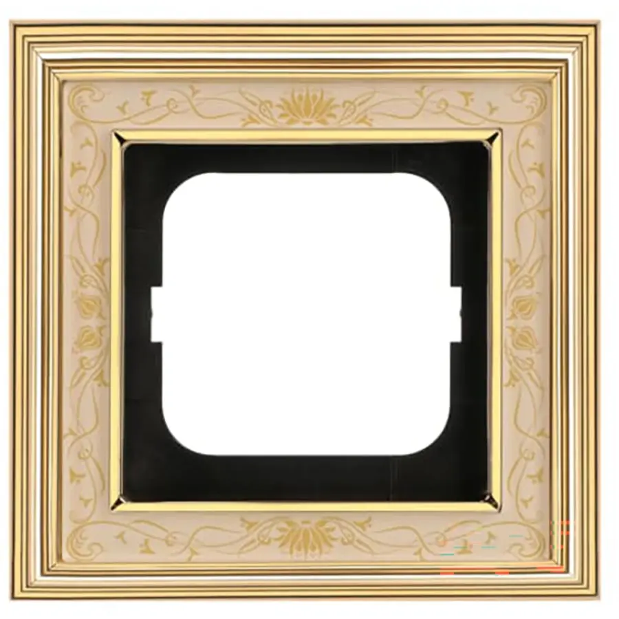 Busch-Jaeger afdekraam 1-voudig Dynasty messing decor creme (1721-836)