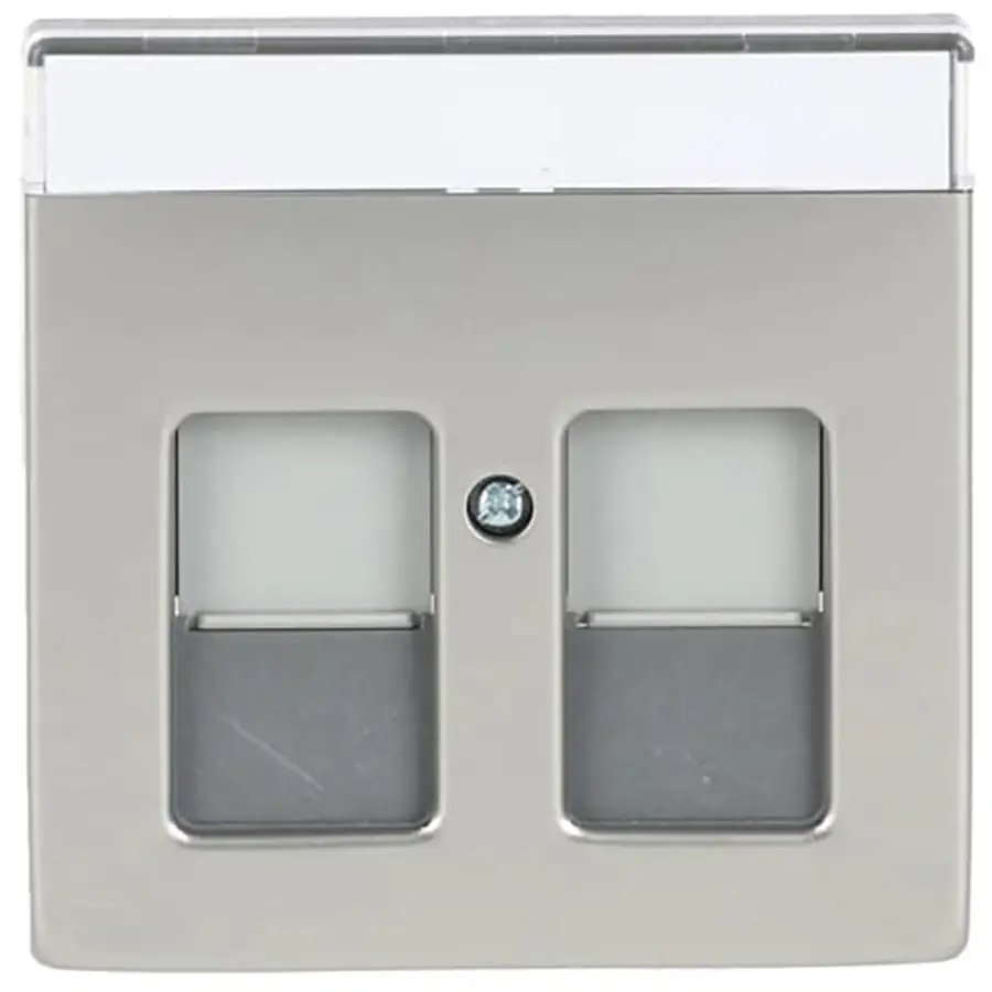 Busch-Jaeger centraalplaat modular jack 2-voudig Pure Stainless Steel (1800-866)