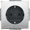Busch-Jaeger wandcontactdoos randaarde kindveilig Pure Stainless Steel (20 EUCKS-866) Busch-Jaeger wandcontactdoos randaarde kindveilig Pure Stainless Steel (20 EUCKS-866)