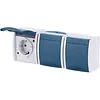 Busch-Jaeger wandcontactdoos randaarde 3-voudig met klapdeksels opbouw Ocean IP44 grijs/blauw (2300/3 EW-53) Busch-Jaeger wandcontactdoos randaarde 3-voudig met klapdeksels opbouw Ocean IP44 grijs/blauw (2300/3 EW-53)