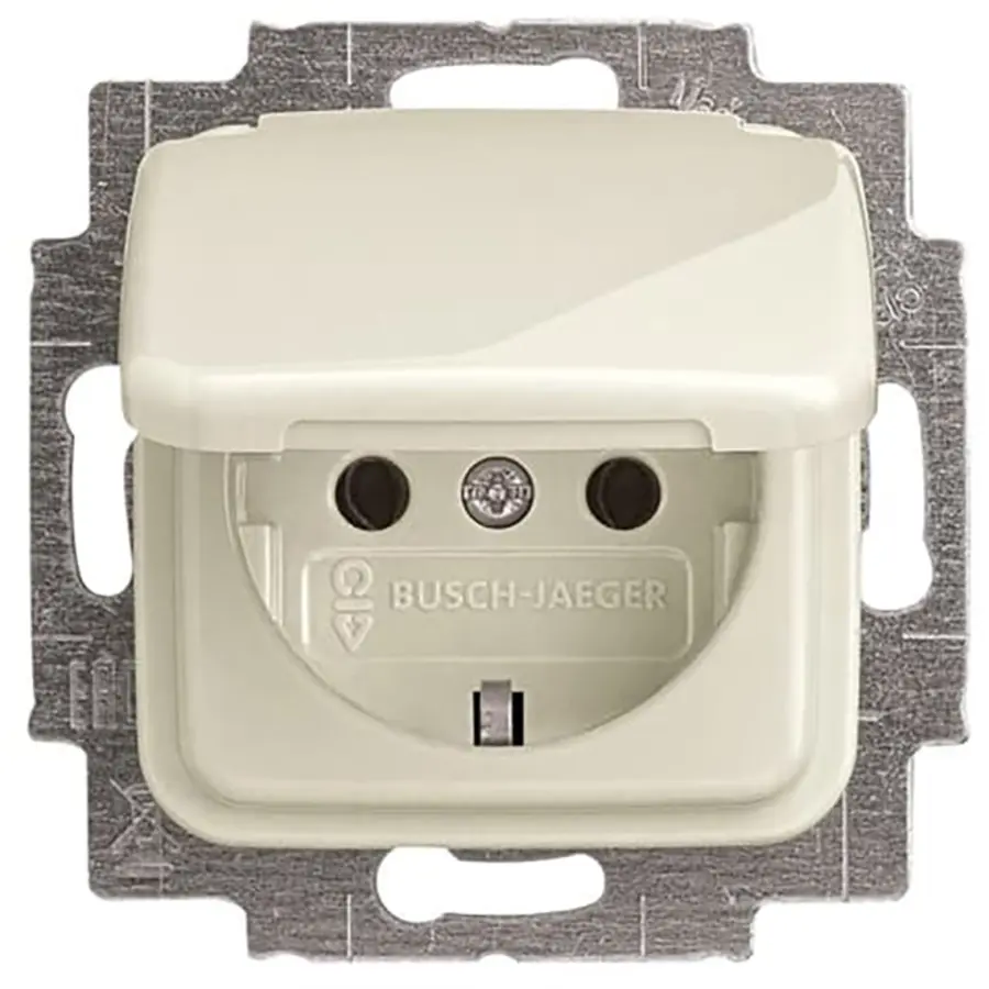 Busch-Jaeger wandcontactdoos randaarde klapdeksel Standaard SI (20 EUK-212-503)