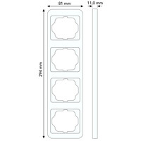 Busch-Jaeger afdekraam 4-voudig Horizontaal Alpha Exclusive studiowit glans OP=OP (1724 KA-24G)